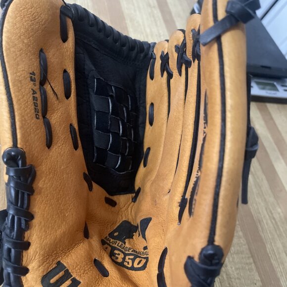 Wilson A350 MLB A2920 13" Left Hand Baseball Glove Custom Fit Ultra Soft Lining - Picture 3 of 12